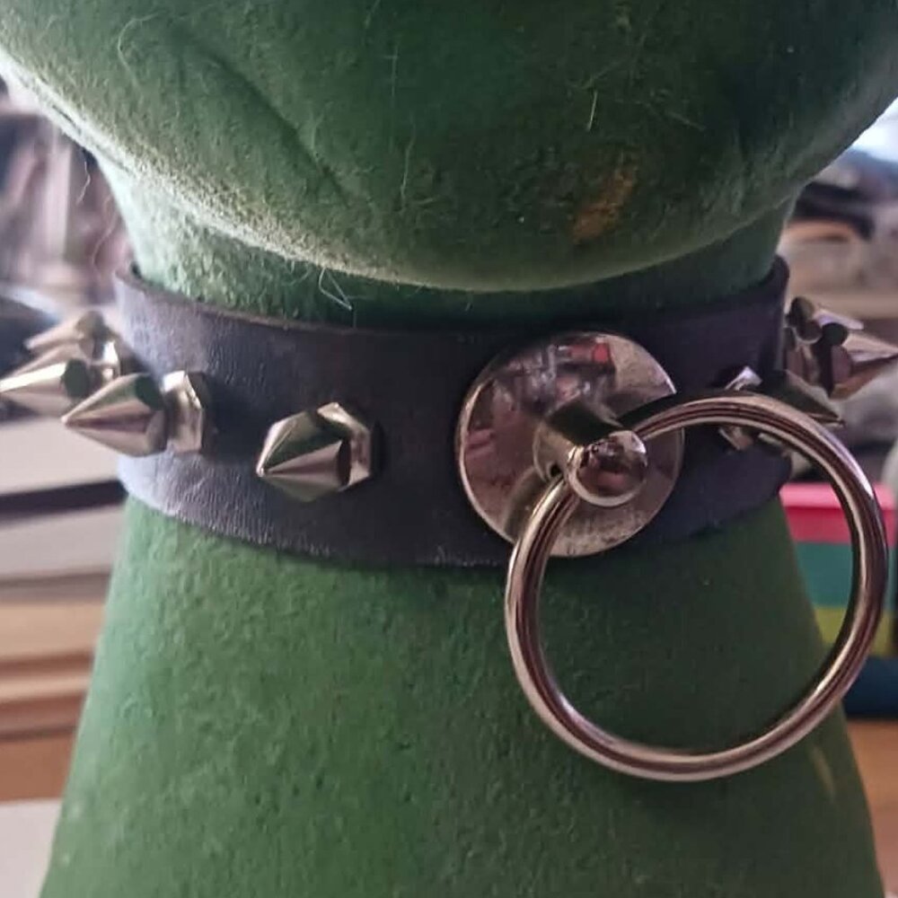 Spiked lease dog collar